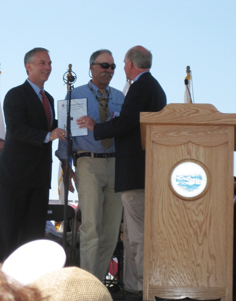 Mayor Mitchell, Captain Kip Files, & Congressman Keating